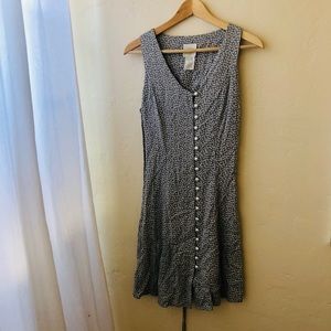 Vintage button down dress tiny flower